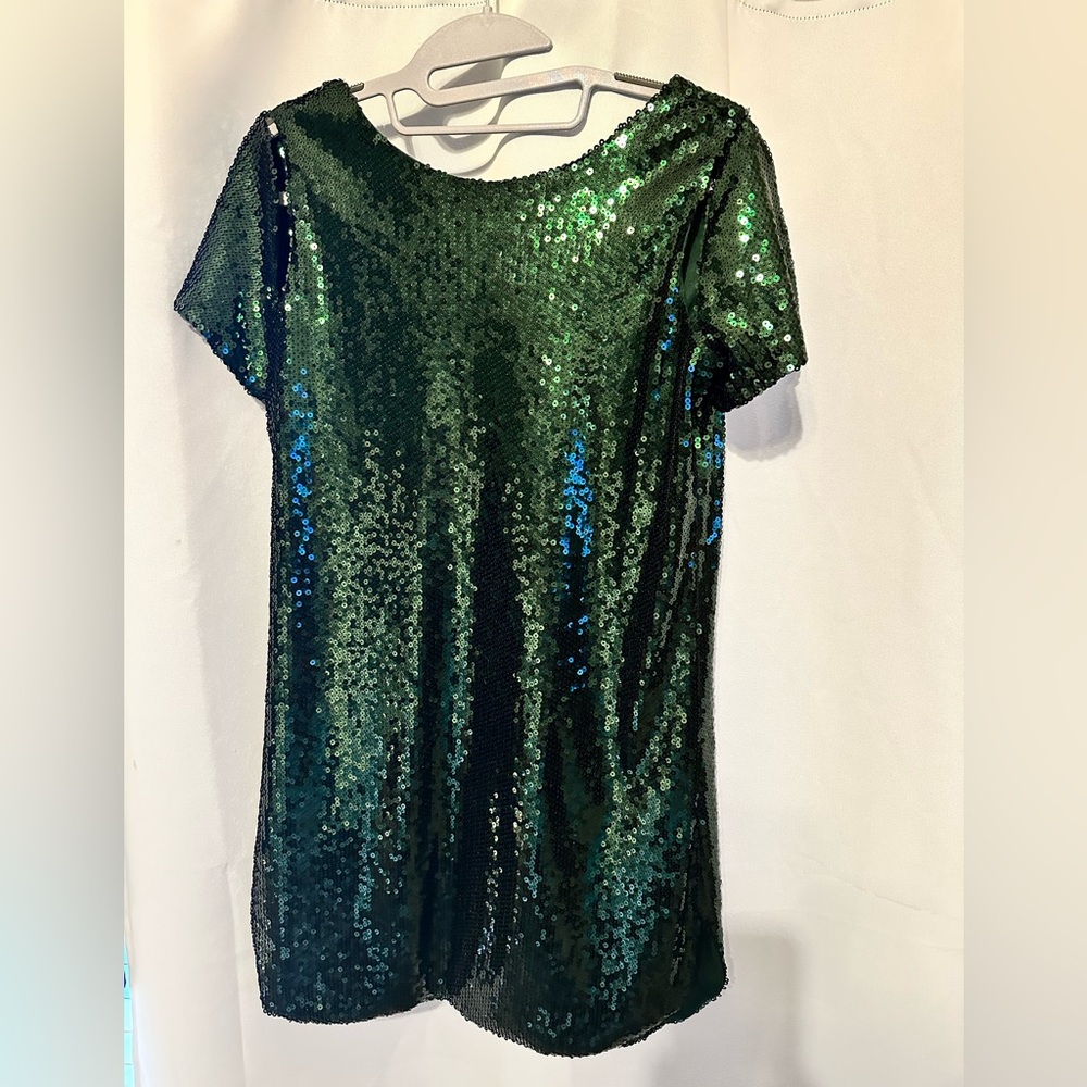 Vici Emerald Sequin Short Sleeve Top